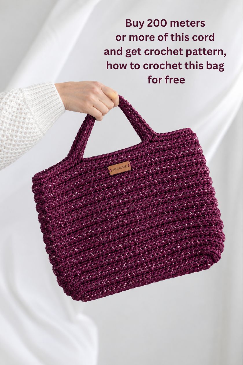 6mm Rich Burgundy macrame cord - crochet bag with this macrame cord