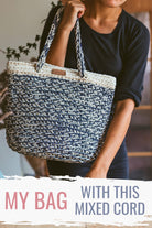 Crochet bag with macrame cord