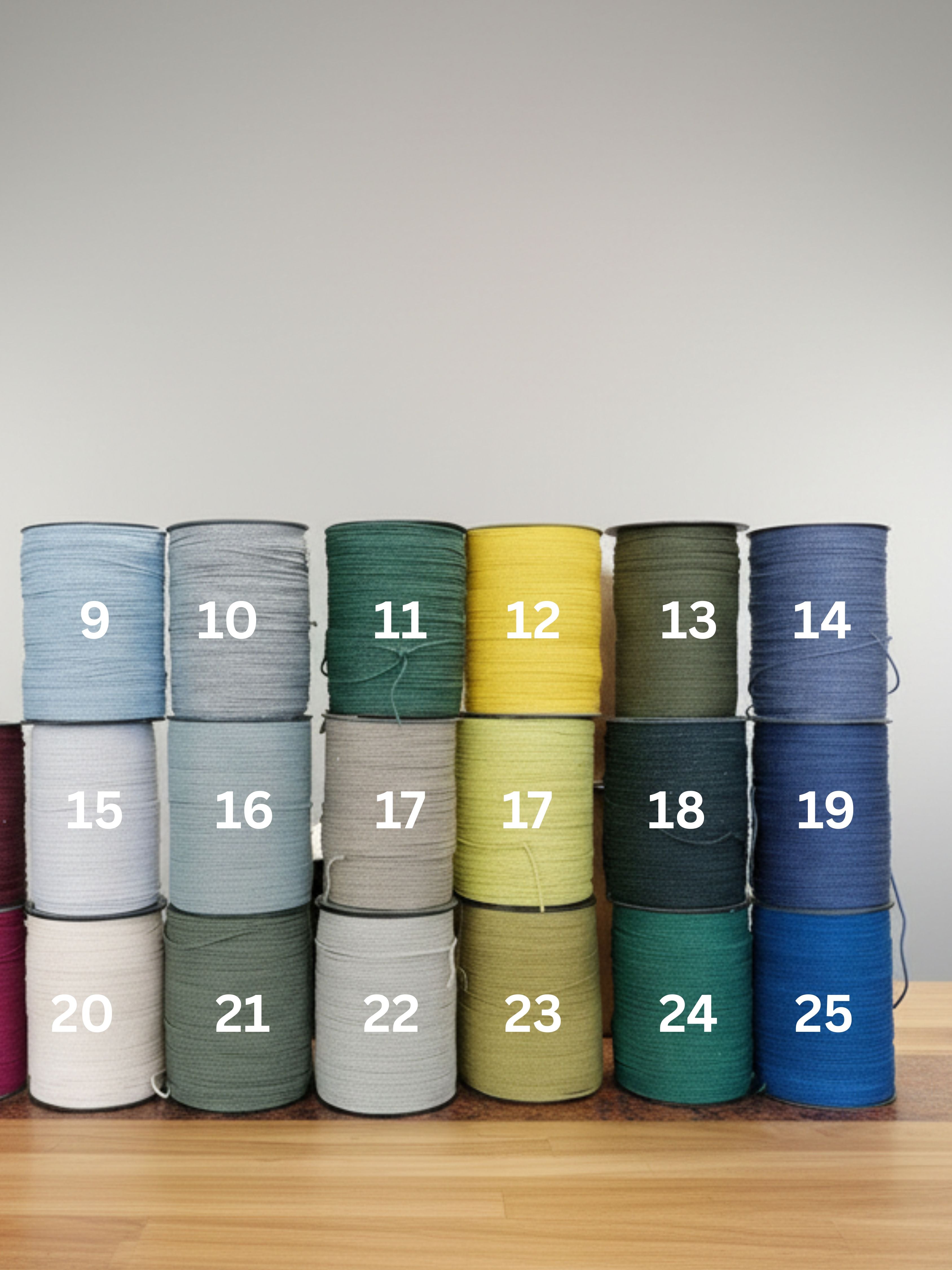 2mm linen cord yarn - Blue, Green, Yellow