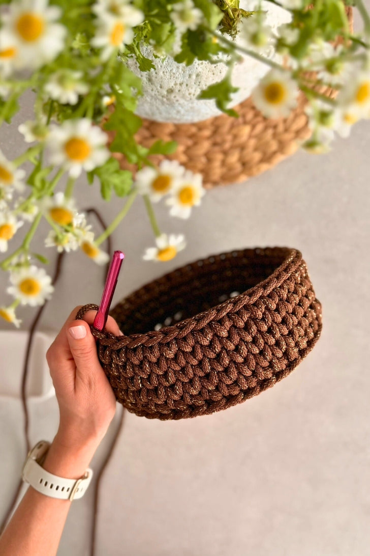 Beginner crochet basket kit tutorial steps