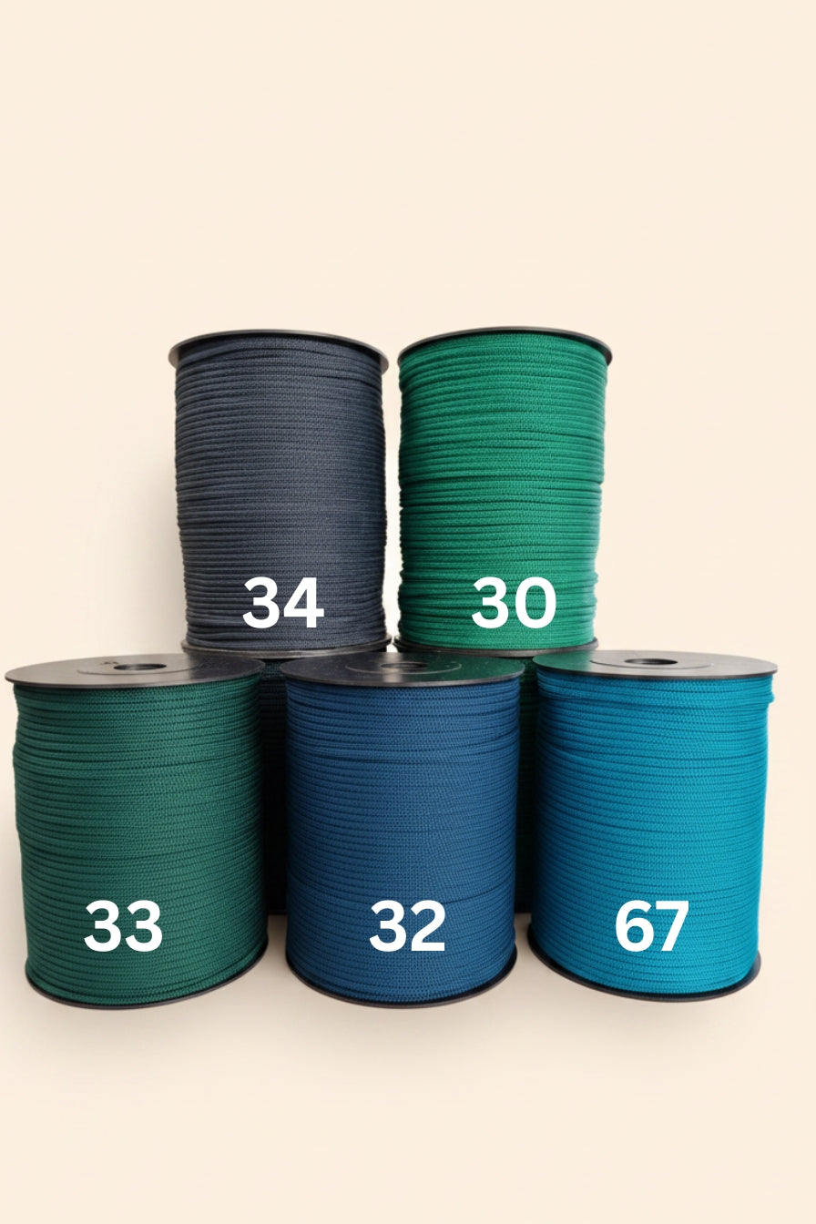 4 mm braided macrame cord green colors