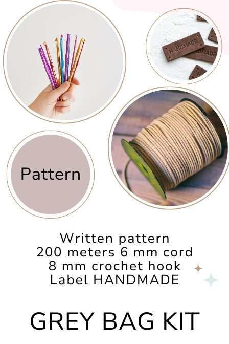 Easy crochet bag with macrame cord