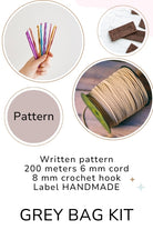 Easy crochet bag with macrame cord