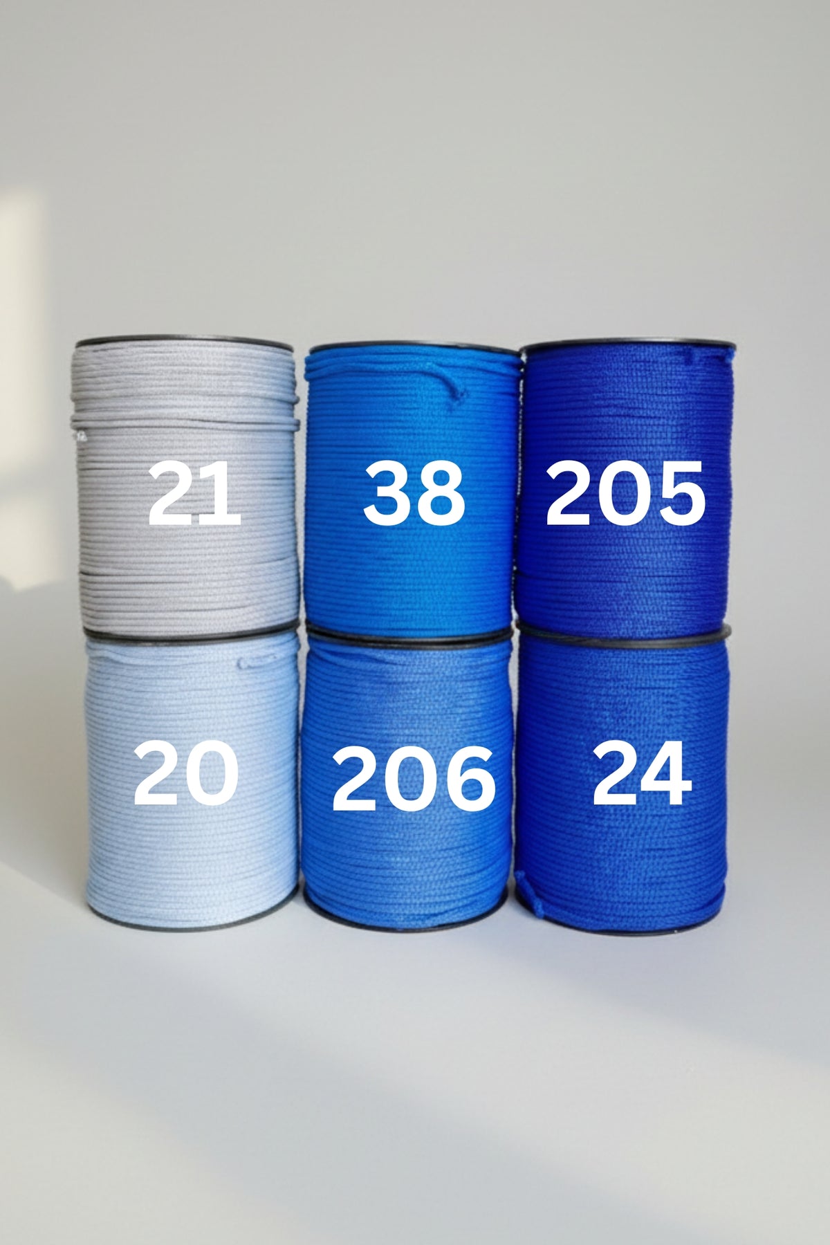 3mm braided macrame cord Blue Shades