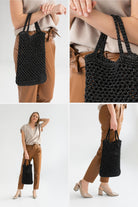Crochet bag pattern in black color using in style