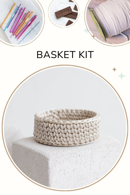 Crochet cord basket Crocheting kit