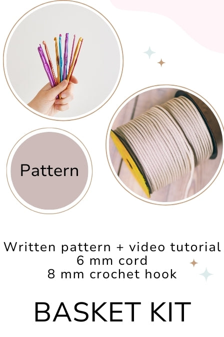 Crochet cord basket Crocheting kit