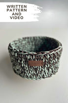 Crochet kit - Crochet basket with wooden base