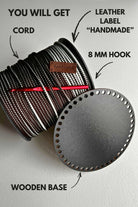 Crochet kit - Crochet basket with wooden base