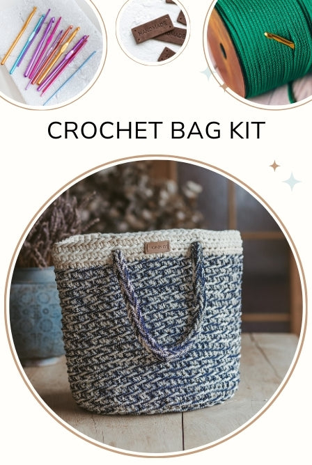 Crochet bag kit Lillian blue