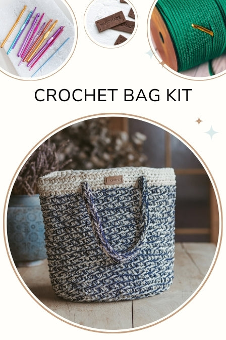 Crochet bag kit Lillian blue