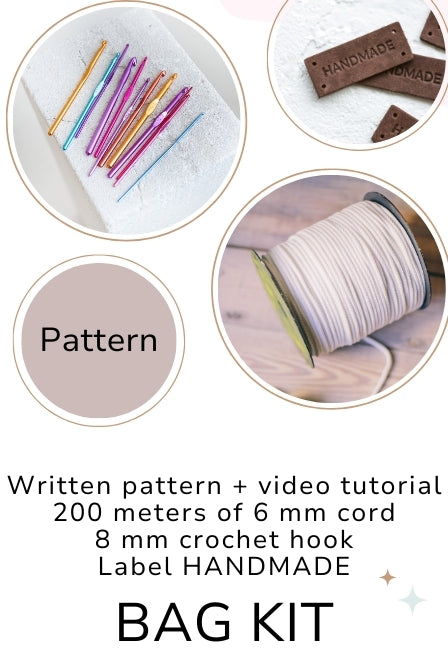 Crochet bag kit French rose