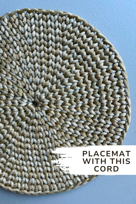 Crochet cord 6 mm Silver and Gold mix