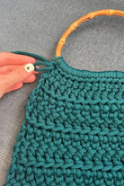 Crocheting a bag with macrame cord