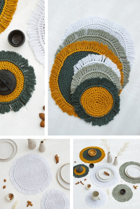 Crochet round placemat patterns Tasty life