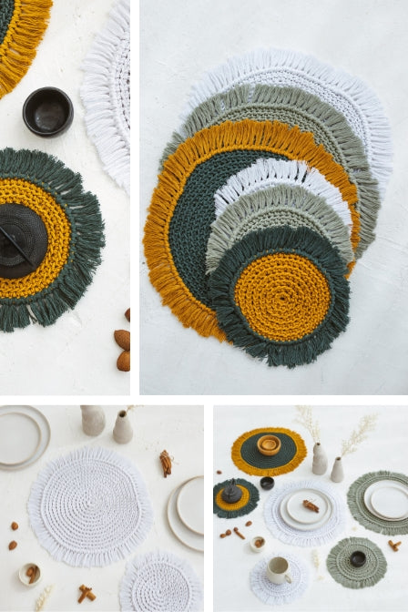 Crochet round placemat patterns Tasty life