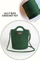 Crochet starter kit green Ally bag finished result