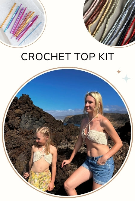Crochet top kit Mom and daughter matching set