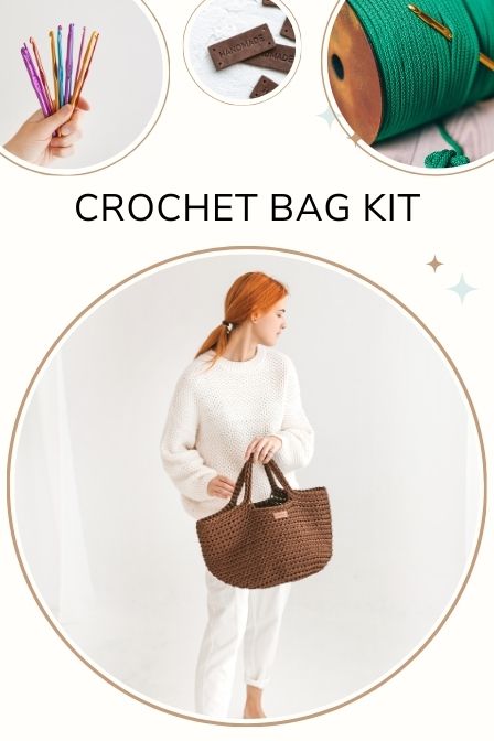 DIY crochet bag kit Mustard Joy