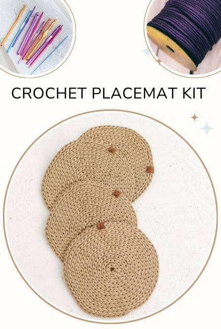 DIY crochet kit placemats for beginners Golden dinner