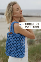 Easy crochet beach bag pattern Blue beach