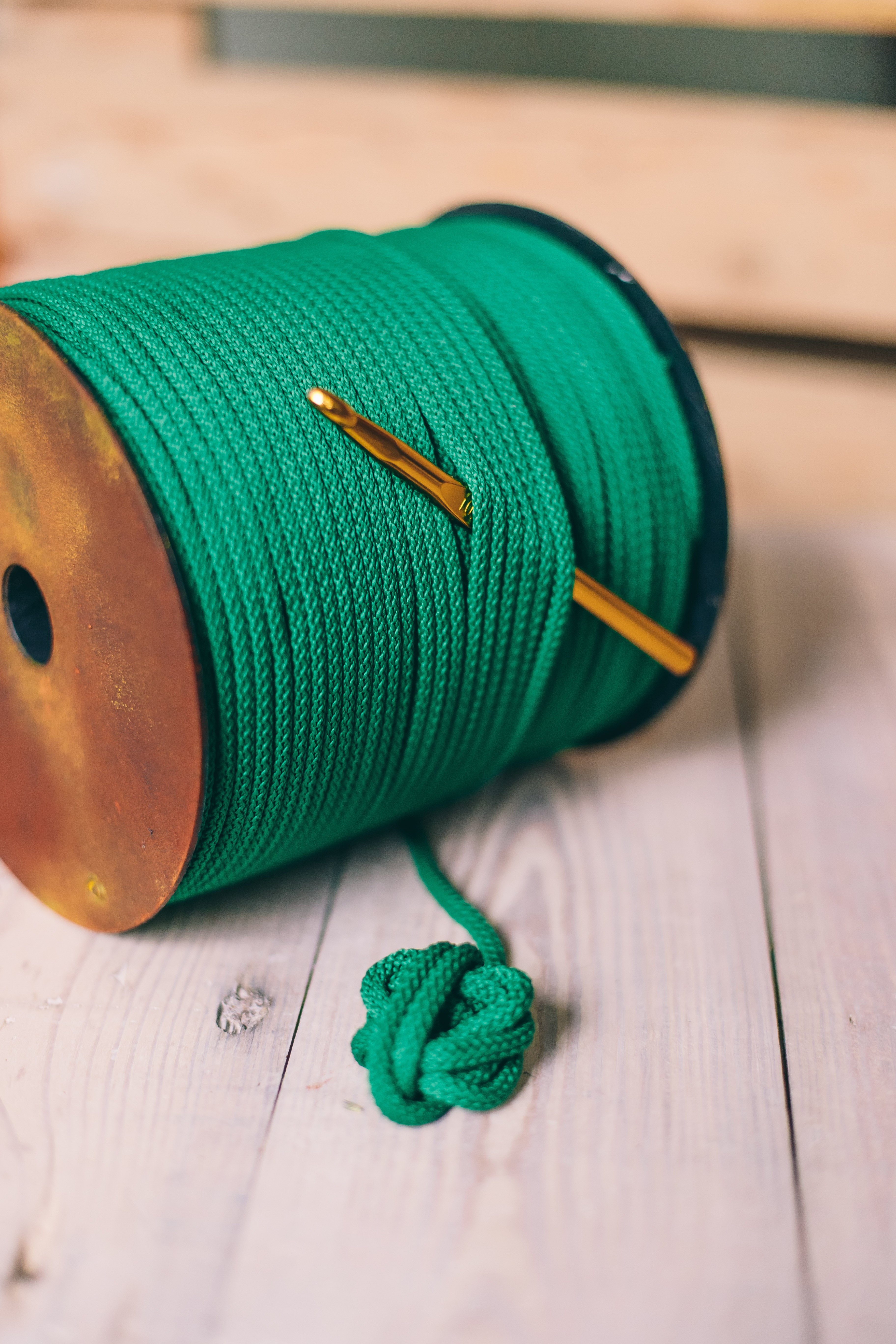 Green macrame cord 6mm