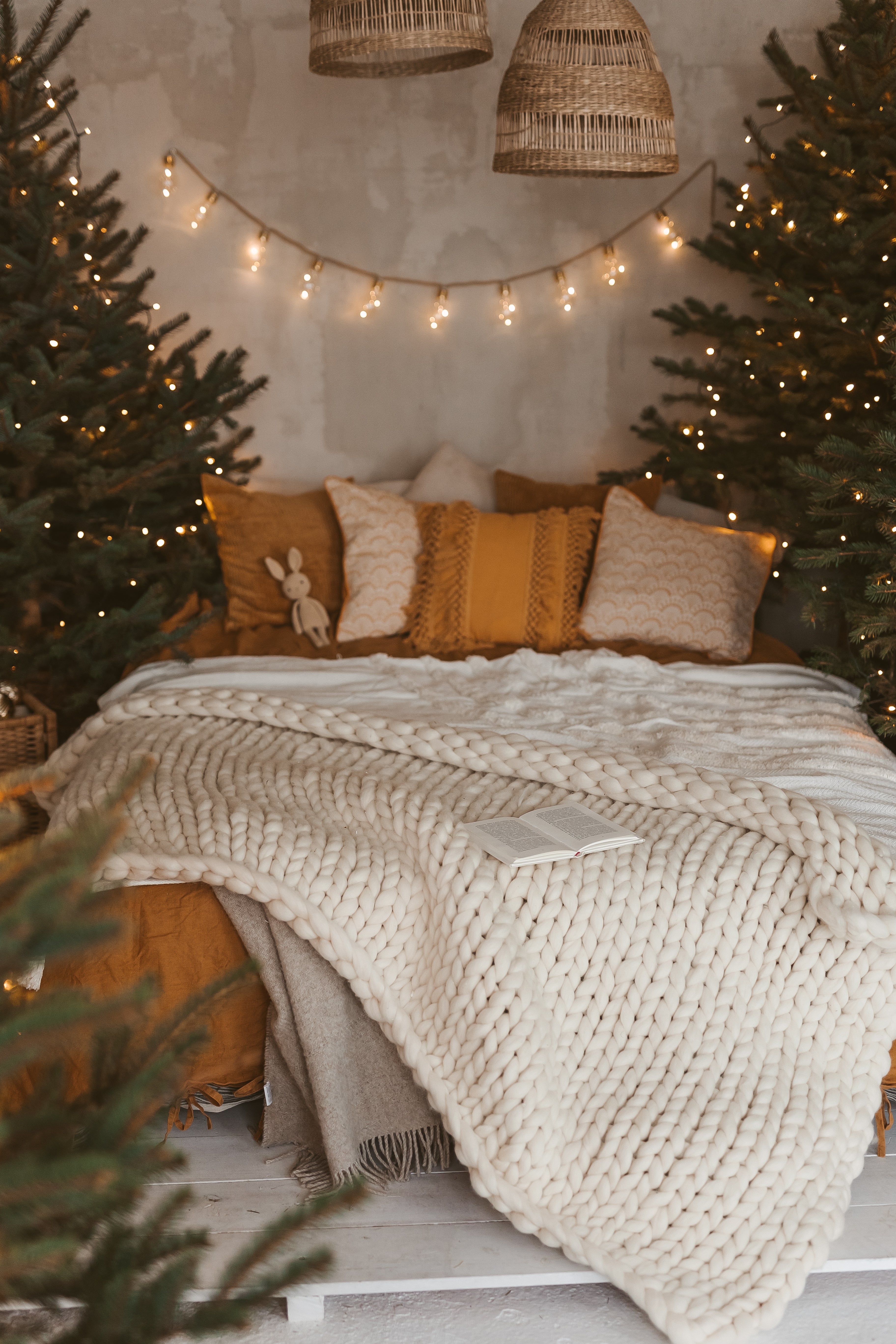 Chunky knit blanket