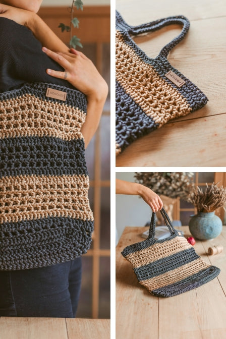 Beginner crocheting June bag details