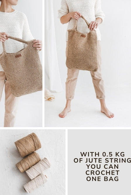 Crochet tote bag pattern Jute bag