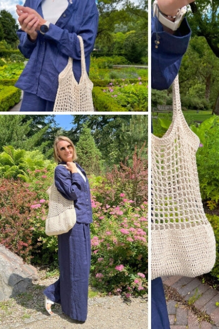 Learn to crochet kit for beginners "Crochet mesh bag"