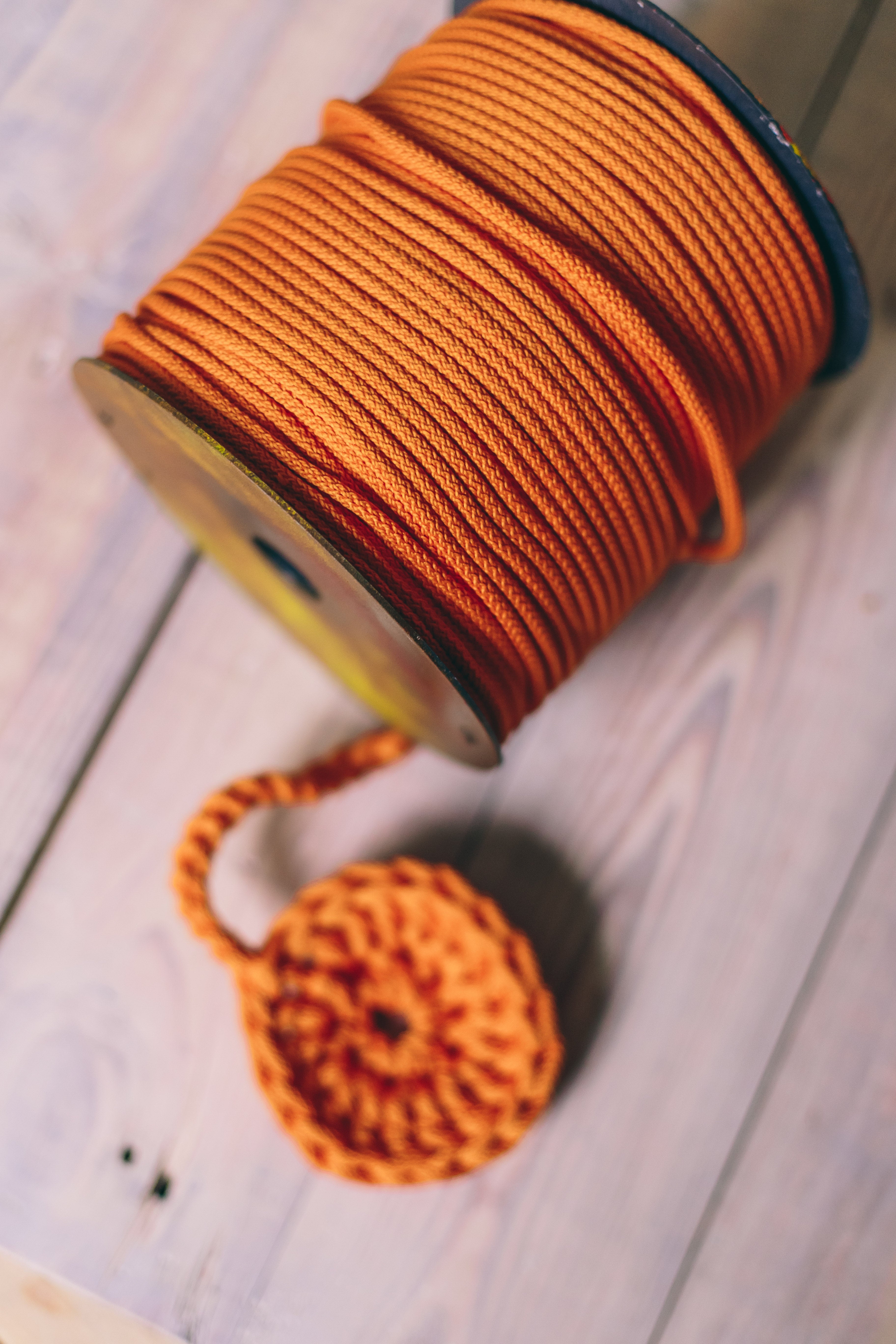 Orange macrame cord 6mm