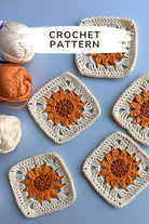 Sunflower Granny Square Crochet Pattern