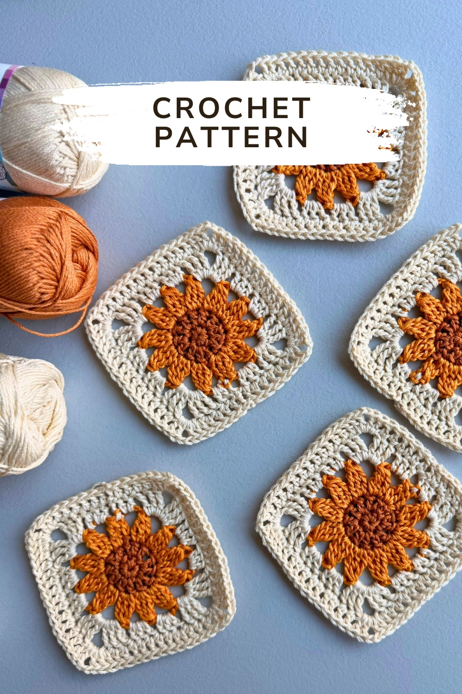Sunflower Granny Square Crochet Pattern
