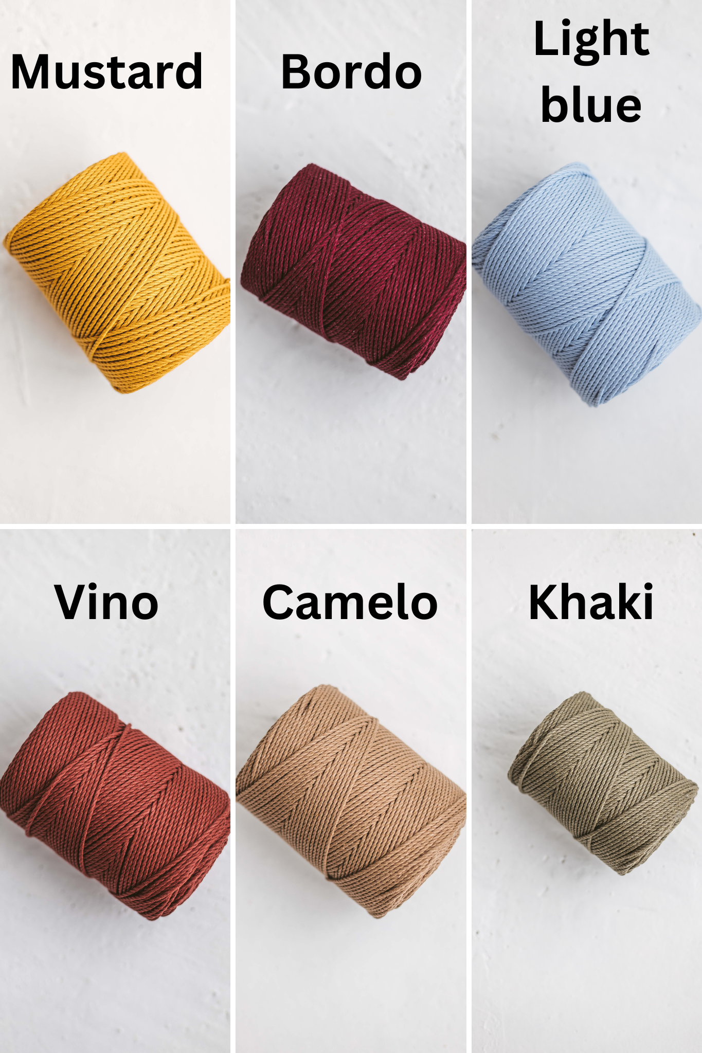 Twisted cotton cord colors