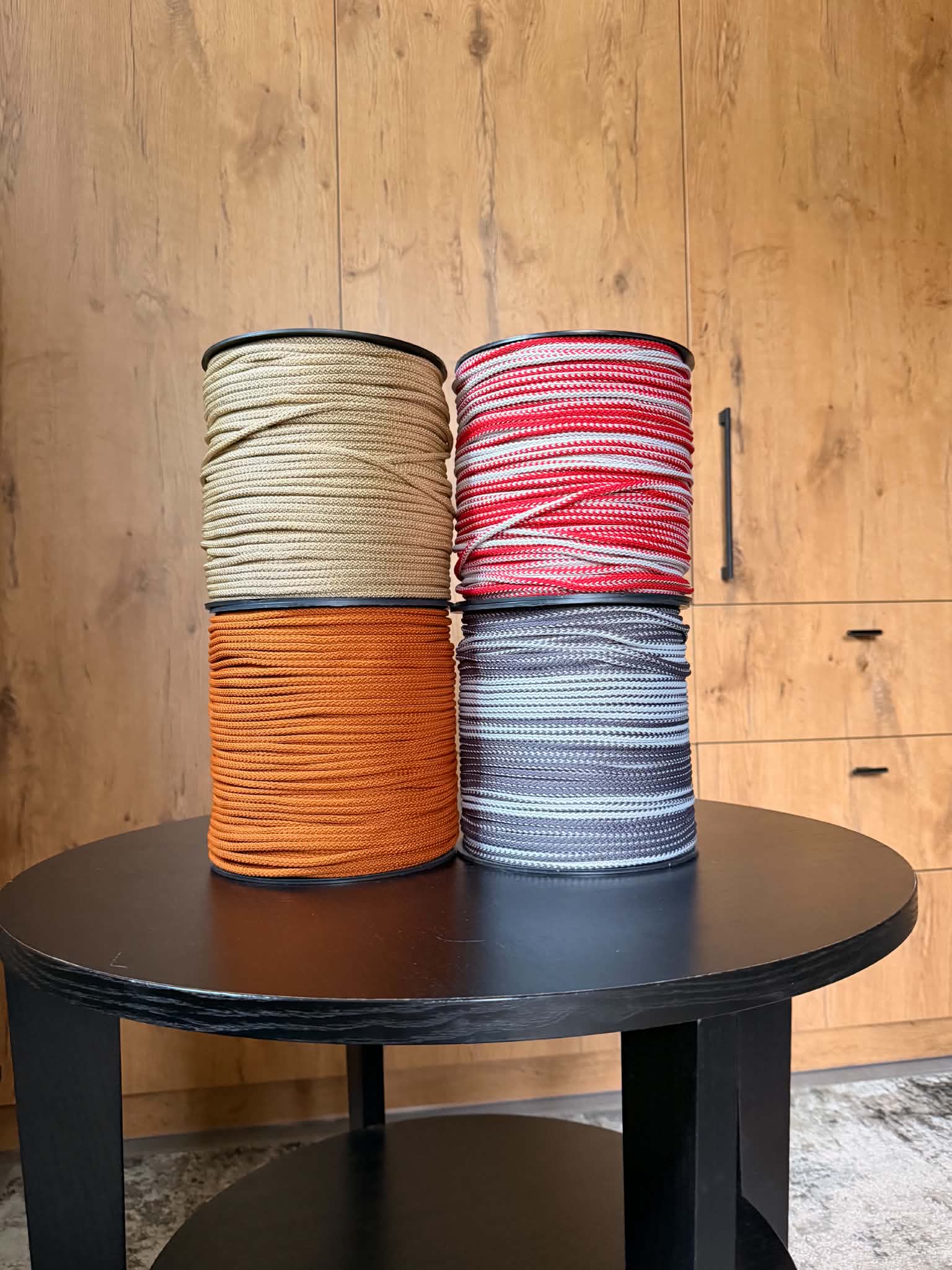 6 mm macrame cord (golden, bronze, mix grey and red)