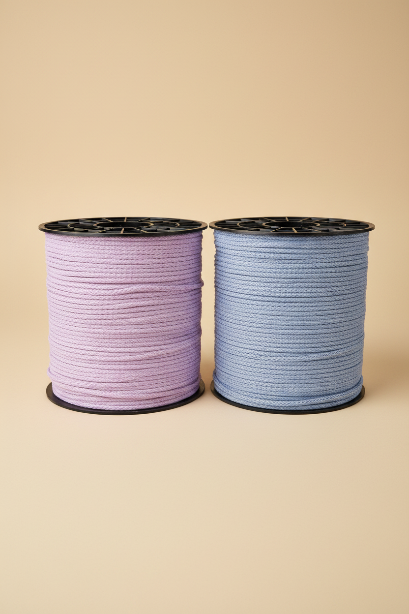 Limited edition 6 mm light pink and light blue macrame cord