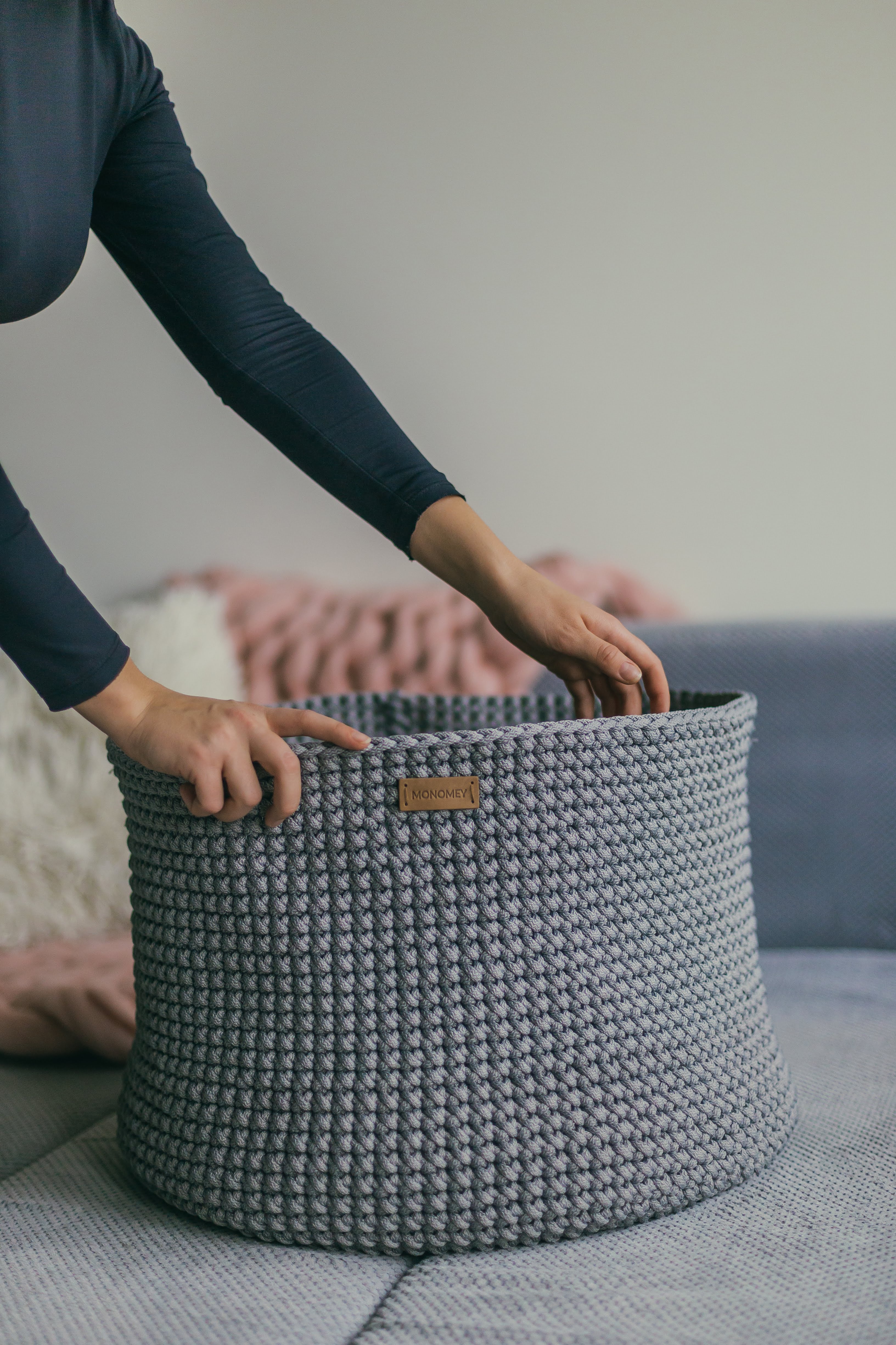 Crochet basket pattern home storage organization