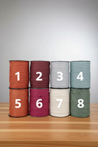 2 mm linen cord yarn - Orange, Purple, Green and White colors