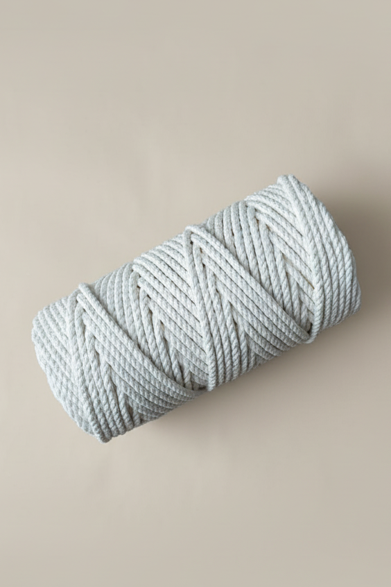 Close-up of 5.5mm macrame cord showing chunky texture