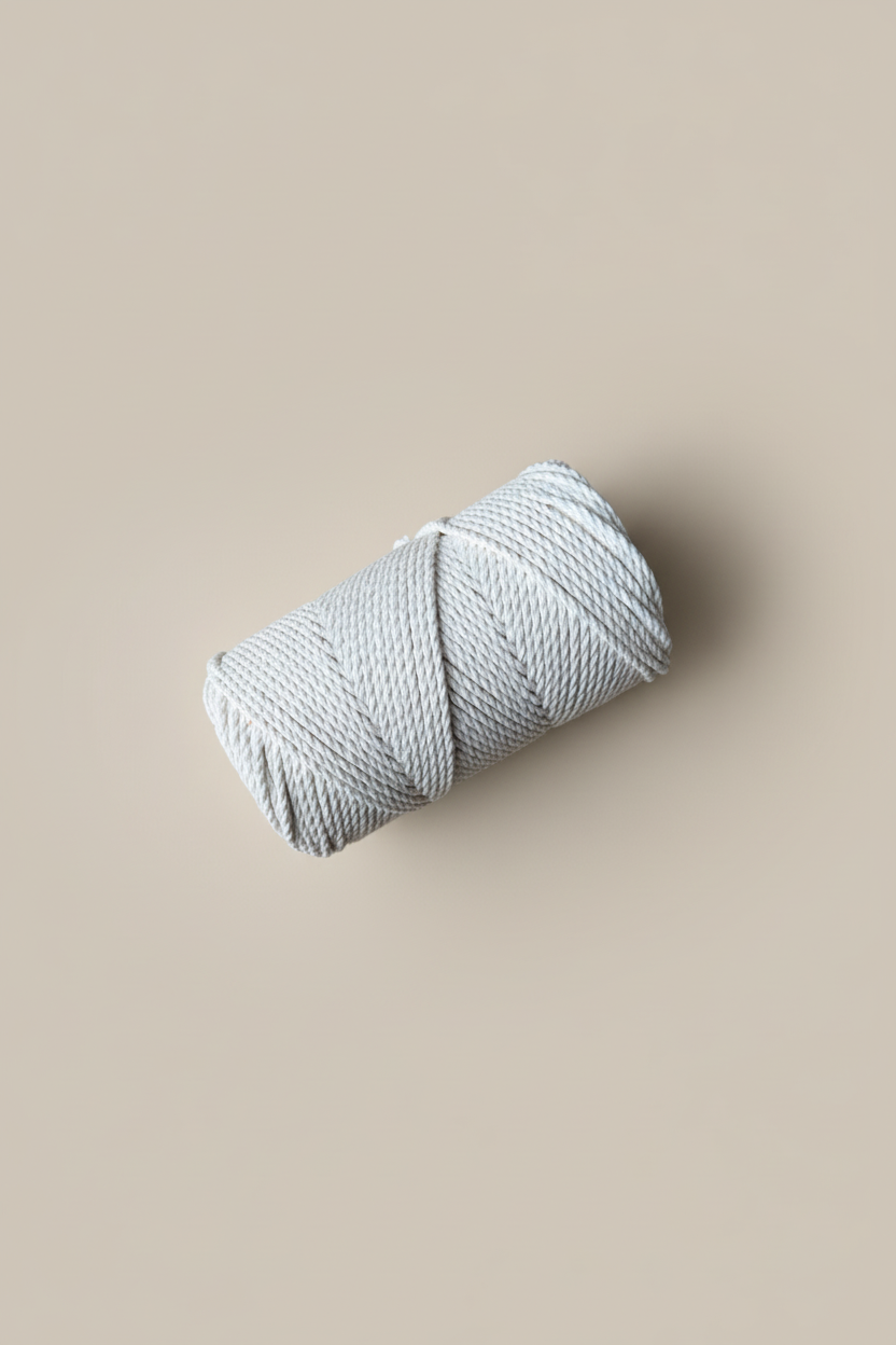 3mm Macrame Cord - Twisted Natural Cotton Rope